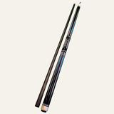 TJ two piece carbon fibre light blue geometric patterned pool cue