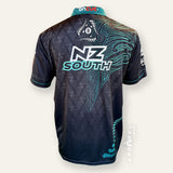 Back view of the 2025 New Zealand South team representative jersey for the Australian Eight Ball Championships.