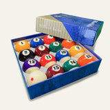 two and a quarter sized set of pool or billiard balls