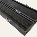 33 inch hard 2 piece cue case shown close up detail of it opened
