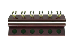 6 clip cue rack mahogany