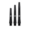 black aluminium dart shaft in short, inbetween and medium