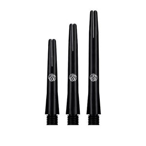 black aluminium dart shaft in short, inbetween and medium