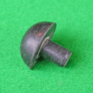 Black rubber cue bumper with large head and small plug