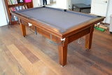 Karamea 7 foot pool table, slate bed, solid timber square legs, slate coloured cloth