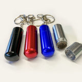 Cue Tip Pik key chain in black, red, blue and silver