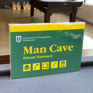 Man cave wooden sign A4 size